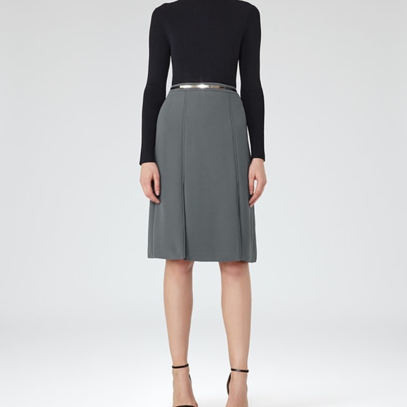 REISS Ennis Split Side skirt in Kingfisher - Picture 2 of 8